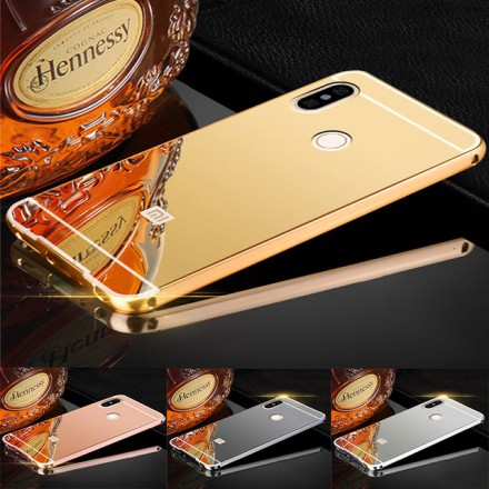 Металлический бампер с зеркальной крышкой для Xiaomi Redmi Note 5 Pro