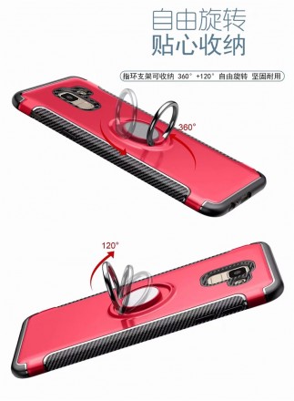Накладка Strips Ring Texture для Samsung Galaxy J8 Plus 2018 (c подставкой)