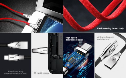 USB - Type-C кабель Baseus Zinc Fabric Cloth Weaving (CATXN-01) (2.0A)