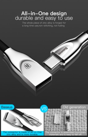 USB - Type-C кабель Baseus Zinc Fabric Cloth Weaving (CATXN-01) (2.0A)