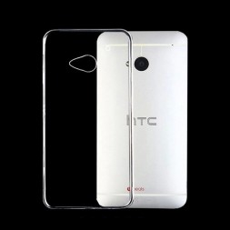 Ультратонкая ТПУ накладка Crystal для HTC One M7 (прозрачная)