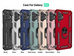 TPU+PC чехол Ring Plaza (с подставкой) для Samsung Galaxy A32