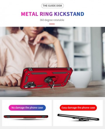 TPU+PC чехол Ring Plaza (с подставкой) для Samsung Galaxy A32