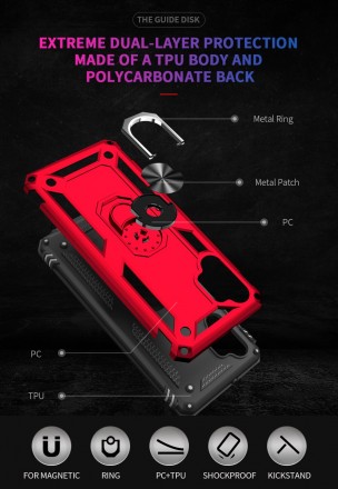 TPU+PC чехол Ring Plaza (с подставкой) для Samsung Galaxy A32