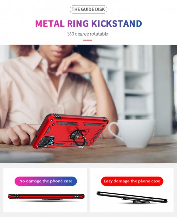 TPU+PC чехол Ring Plaza (с подставкой) для Samsung Galaxy M32