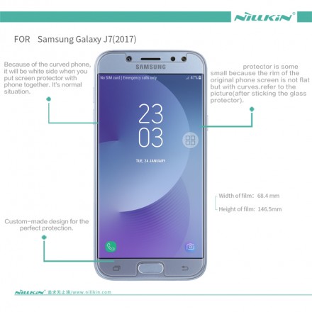 Защитная пленка на экран Samsung Galaxy J7 (2017) Nillkin Crystal