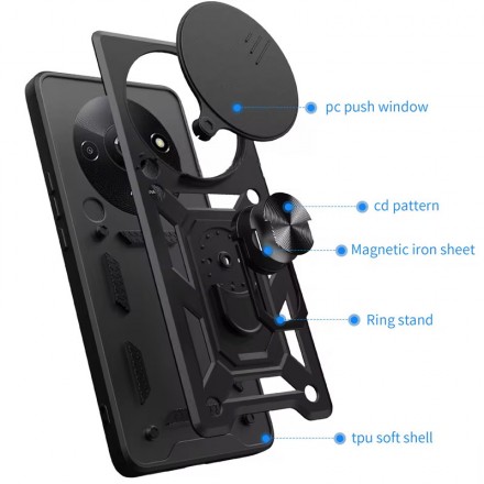 TPU+PC чехол Gate Ring Plaza (с защитой камеры) для Xiaomi Redmi A3