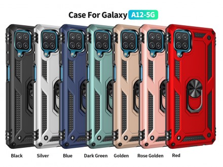 TPU+PC чехол Ring Plaza (с подставкой) для Samsung Galaxy A12